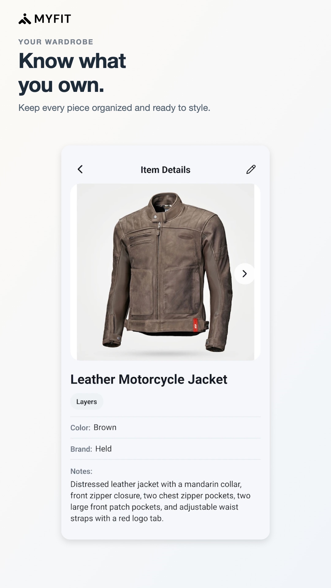 My Fit wardrobe screen and outfit preview